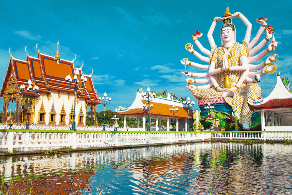 Wat Plai Laem, a famous Buddhist temple located on Koh Samui