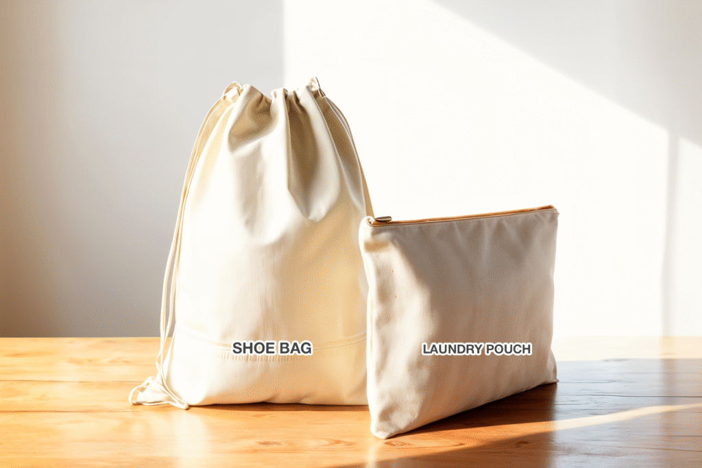 long trip shoe bag and pouch